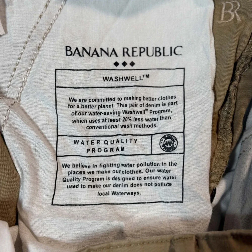 Banana Republic Lived-In‎ Chino Slim Fit Khaki Pants Tan 30x32 Mens
